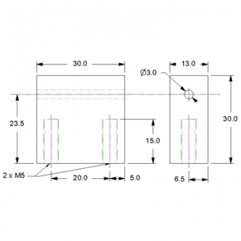 Shaft Mounting Block - 3mm Bore 