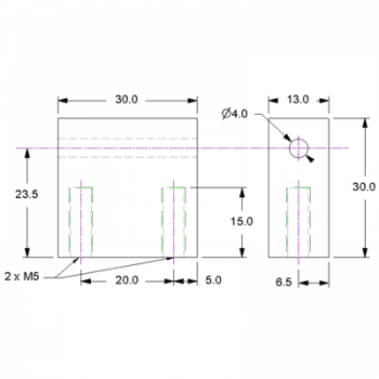 Shaft Mounting Block - 4mm Bore Bore