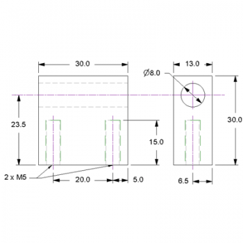 Shaft Mounting Block - 8mm Bore