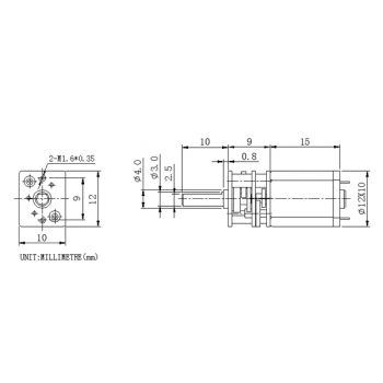 12V Micro Gearmotor, 298:1 ratio