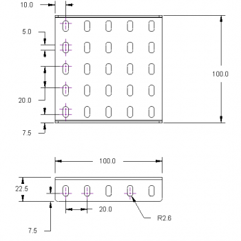 Square Construction Base, 100 x 100 x 22