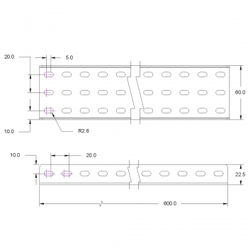 Construction Channel, 600 x 60 x 22