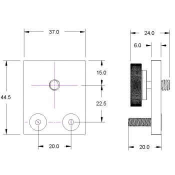 Camera Mounting Plate including 1/4"UNC camera bolt