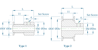 3M Pulley Drawing Type 1 and 2