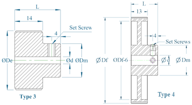 3M Pulley Drawing Type 3 and 4