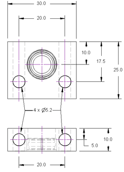 Bearing Block Drawing 3mm to 5mm
