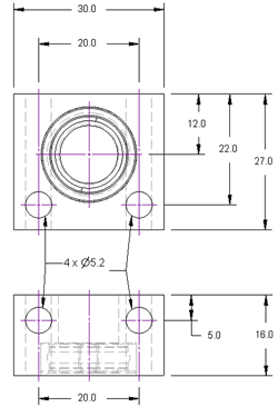 Bearing Block Drawing 6mm to 8mm