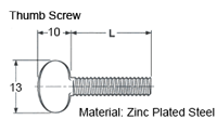 M5 Thumb Screw Dimensions