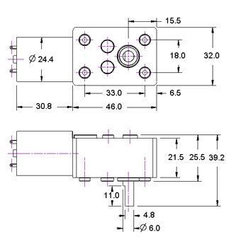 Worm Gearbox Gearmotor 32 Dimensions