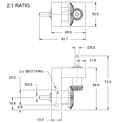 Bevel Gearbox Drawing top